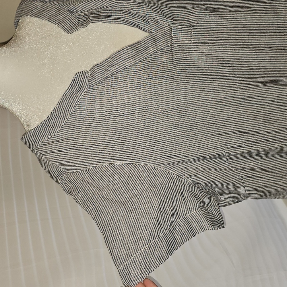 Tahari linen dress striped nautical casual pullover - Picture 2 of 6